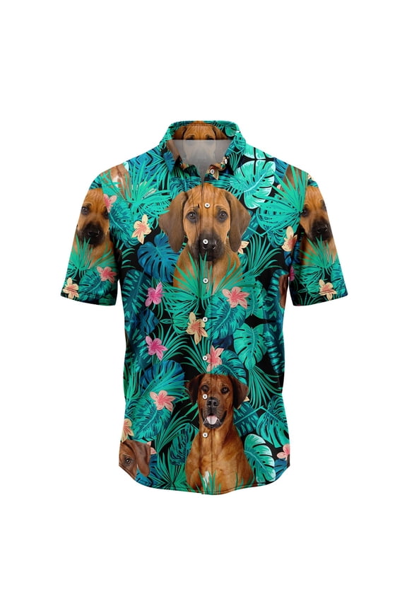 Rhodesian Ridgeback Tropical Aloha Hawaiian Shirt