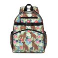 thumbnail image 1 of Rhodesian Ridgeback and Floral Backpack for School, Cute School Bag with Adjustable Shoulder Straps and Padded Back, 15.25"x11.5"x5.25", 1 of 5