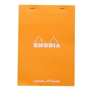 Rhodia Dot Pad Grid Pad, Staple Bound, Orange, 6" x 8.25"