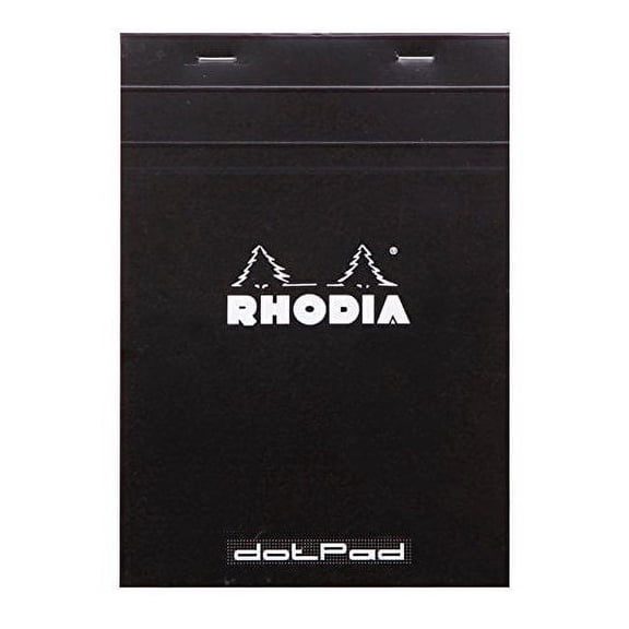 Rhodia No.16 A5 6 x 8 1/4 80 Sheet, Dot Pad, Black (16559)