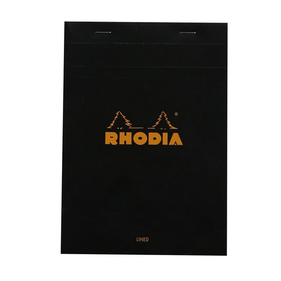 Rhodia Pad, Staple Bound, Lined, 6" x 8.25", Black