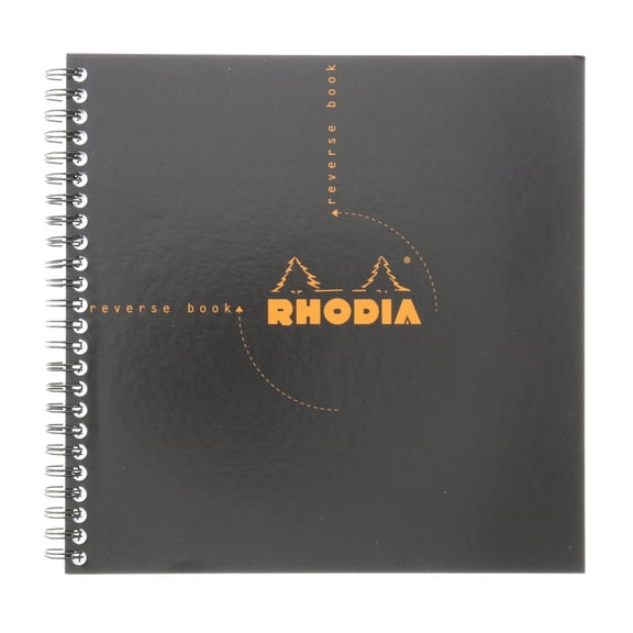 Rhodia Reverse Book, Wire-Bound, Graph, 8.25" x 8.25", Black