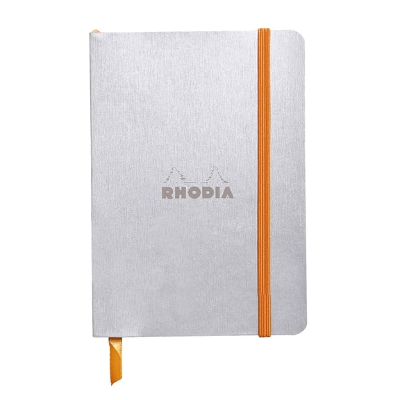Rhodia Rhodiarama Soft Notebook - 72 Dots Sheets - 4 x 5 1/2 - Silver