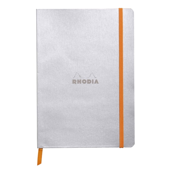 Rhodia Rhodiarama Soft Notebook - 80 Dots Sheets - 6 x 8 1/4 - Silver