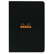 Rhodia Side Stapled Notebook, Lined, 8.25 in x 11.75 in, Black
