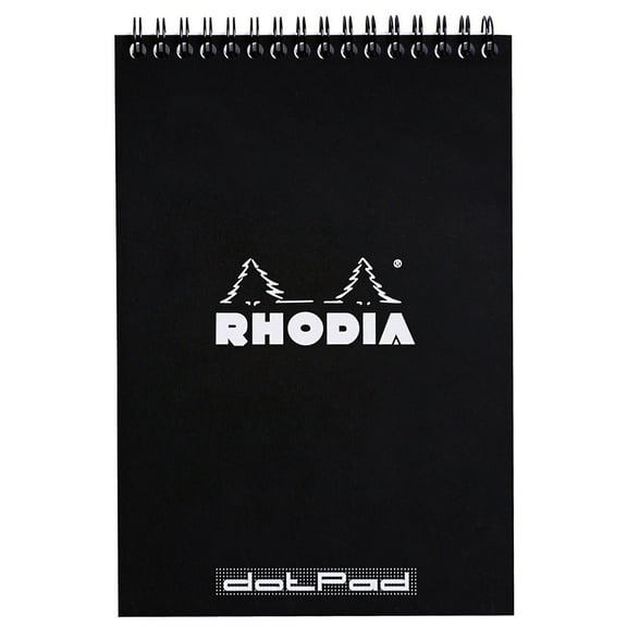 Rhodia Wire-Bound Sketchbook, Dots, 6 in x 8.25 in, Black