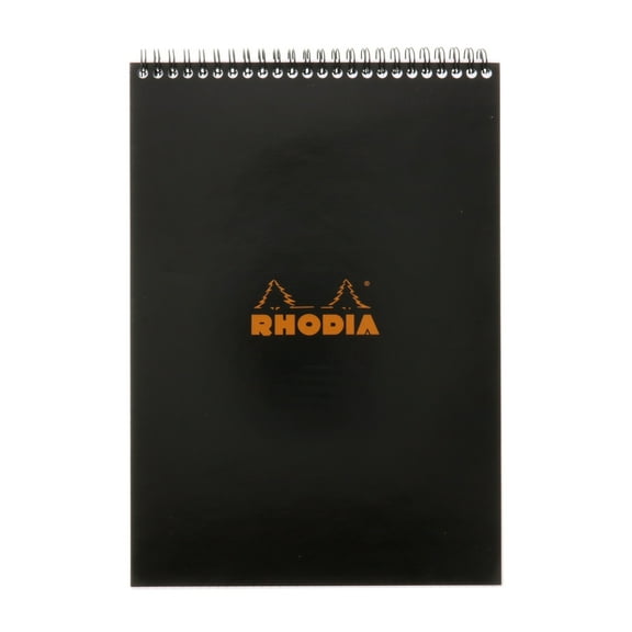 Rhodia Wire-Bound Sketchbook, Graph, 8.25 in x 11.75 in, Black