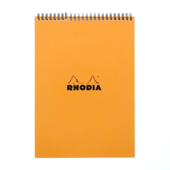 Rhodia Wire-Bound Sketchbook, Lined, 8.25 in x 11.75 in, Orange