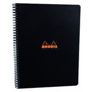 Rhodia Wirebound Notebook 8.8 X11.75 Inches Black Grid, Satin