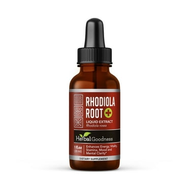 Rhodiola Root Rosea Extract – Adaptogen Supplement, Liquid Drops for Energy, Focus & Stress Support – 1oz Herbal Goodness