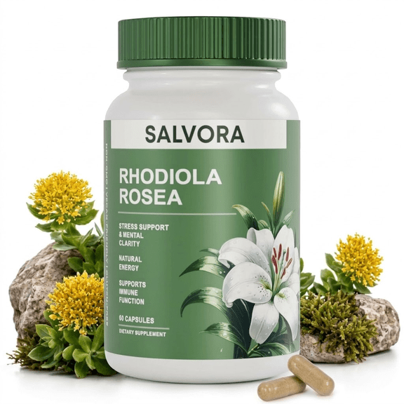 Rhodiola Rosea Supplement – Golden Root Adaptogen Capsules - Rhodiola Rosea Extract Powder Alternative with Salidroside for Stress Support - Energy, Focus & Performance