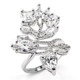 thumbnail image 1 of Sterling Silver Ring AAA GRD CZ Clear 7X241 for Women Style Rhodium, 1 of 1