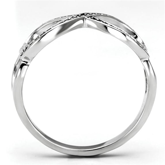 Rhodium 925 Sterling Silver Ring with AAA Grade CZ in Clear for Women Clear Stone Color Style TS088 Size 7