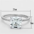 thumbnail image 1 of Rhodium 925 Sterling Silver Ring with Cubic in Clear for Women Clear Stone Color Style TS155 Size 9, 1 of 4