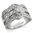 thumbnail image 1 of Rhodium 925 Sterling Silver Ring with Top Grade Crystal, Clear - Size 7, 1 of 1