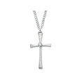 thumbnail image 1 of Rhodium April Birthstone Cross w/ 18" Rhodium Plated Chain, 1 of 1