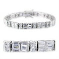 thumbnail image 1 of Rhodium Brass Bracelet with AAA Grade CZ in Clear for Women Clear Stone Color Style 32024 Size 7, 1 of 1