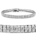 thumbnail image 1 of Rhodium Brass Bracelet with AAA Grade CZ in Clear for Women Clear Stone Color Style 47304 Size 8, 1 of 1