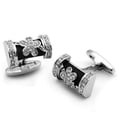 thumbnail image 1 of Rhodium Brass Cufflink with Top Grade Crystal, Clear, 1 of 1