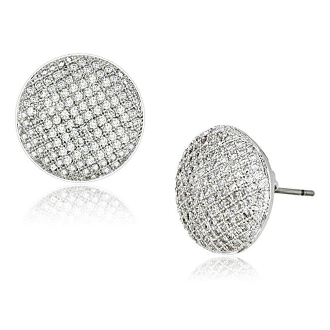 Rhodium Brass Earrings with AAA Grade CZ, Clear