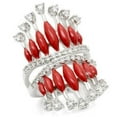 thumbnail image 1 of Rhodium Brass Ring with AAA Grade CZ, Clear - Size 7, 1 of 1