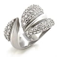 thumbnail image 1 of Rhodium Brass Ring with AAA Grade CZ, Clear - Size 8, 1 of 1