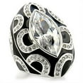 thumbnail image 1 of Rhodium Brass Ring with AAA Grade CZ, Clear - Size 9, 1 of 1