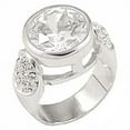 thumbnail image 1 of Rhodium Brass Ring with AAA Grade CZ in Clear for Women Clear Stone Color Style 0G415 Size 6, 1 of 1