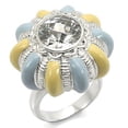 thumbnail image 1 of Rhodium Brass Ring with AAA Grade CZ in Clear for Women Clear Stone Color Style 0W308 Size 5, 1 of 5