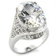 thumbnail image 1 of Rhodium Brass Ring with AAA Grade CZ in Clear for Women Clear Stone Color Style 12713 Size 5, 1 of 1