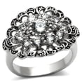 thumbnail image 1 of Rhodium Brass Ring with AAA Grade CZ in Clear for Women Clear Stone Color Style 3W184 Size 8, 1 of 4