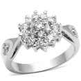 thumbnail image 1 of Rhodium Brass Ring with AAA Grade CZ in Clear for Women Clear Stone Color Style 3W278 Size 6, 1 of 4