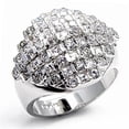 thumbnail image 1 of Rhodium Brass Ring with AAA Grade CZ in Clear for Women Clear Stone Color Style 7X004 Size 10, 1 of 1