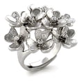 thumbnail image 1 of Rhodium Brass Ring with AAA Grade CZ in Clear for Women Clear Stone Color Style 9W052 Size 6, 1 of 1