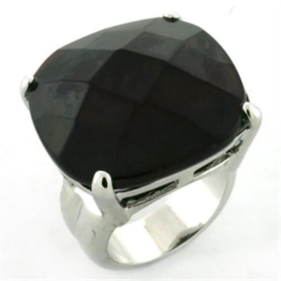 Rhodium Brass Ring with AAA Grade CZ in Garnet for Women Garnet Stone Color Style LOA675 Size 7