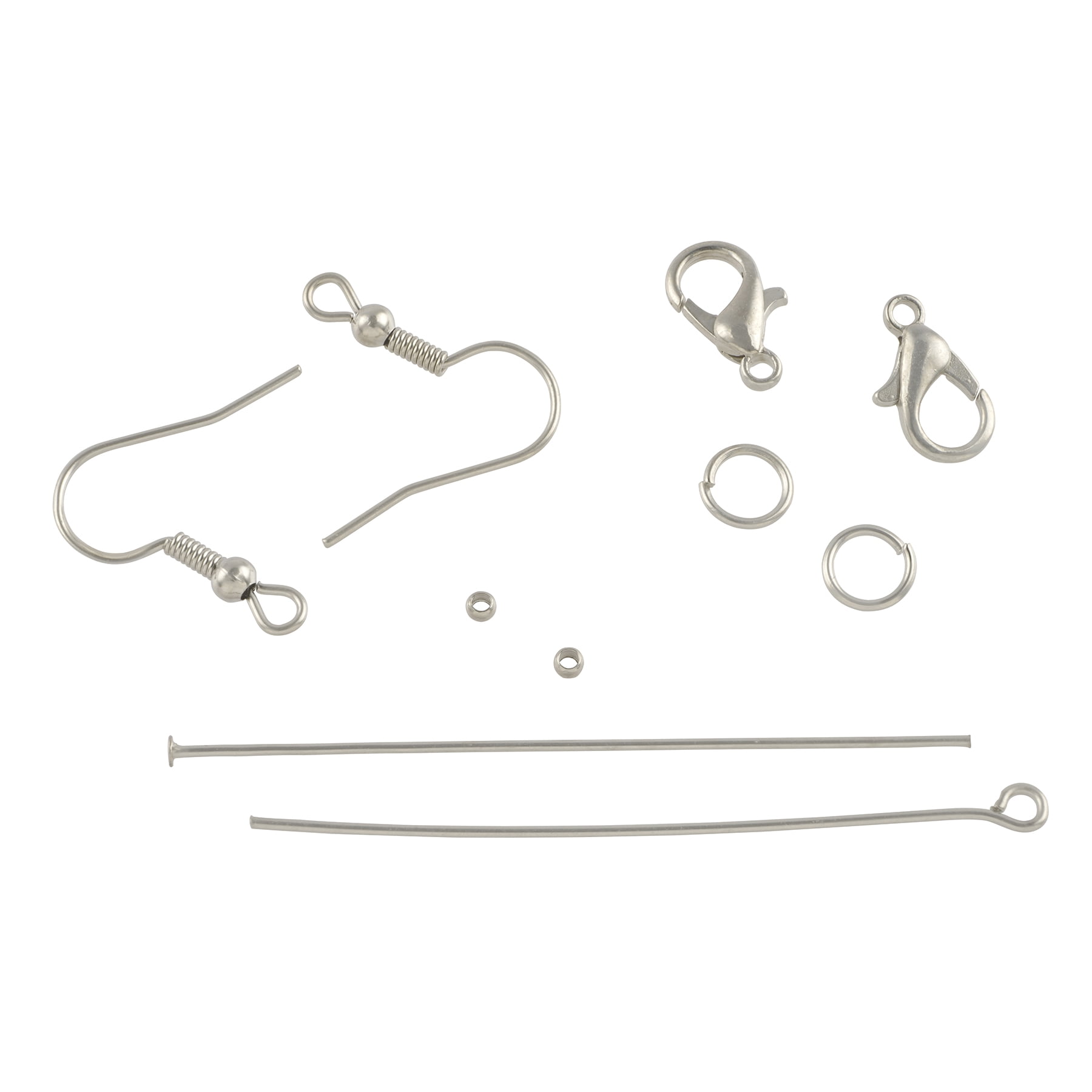 Bead Landing Rhodium Jewelry Findings Mix - 100 Pieces Per Pack, 1,200 ...