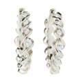thumbnail image 1 of Rhodium Over Silver 1ctw White Zircon Twisted Hoop Earrings 0.9'L, 1 of 1