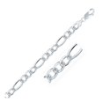 thumbnail image 1 of Rhodium Plated 8.1mm Sterling Silver Figaro Style Chain 22 in, 1 of 2