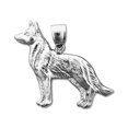thumbnail image 1 of Rhodium Plated 925 Sterling Silver 34MM German Shepherd Pendant, 1 of 5