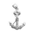 thumbnail image 1 of Rhodium Plated 925 Sterling Silver 3D Ship Anchor and Sailor Rope Pendant, 1 of 5