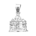 thumbnail image 1 of Rhodium Plated 925 Sterling Silver 3D Vatican Rome Charm, 1 of 5