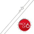 thumbnail image 1 of Rhodium Plated 925 Sterling Silver Anchor 025 Chain 1mm Pack of 6 Italy 30" Jewelry Female Unisex, 1 of 5