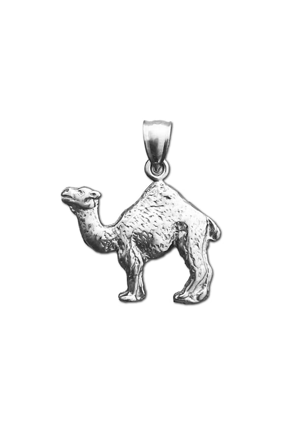 Rhodium Plated 925 Sterling Silver Camel Pendant
