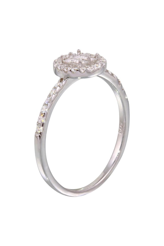 Rhodium Plated 925 Sterling Silver Center Circle Mounting Only Ring Jewelry Female Male Size 5