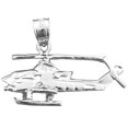 thumbnail image 1 of Rhodium Plated 925 Sterling Silver Cobra Helicopter Pendant, 1 of 5
