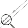 thumbnail image 1 of Rhodium Plated 925 Sterling Silver DC Beaded Link Chain 1.5mm Made in Italy 16" Jewelry Female, 1 of 5