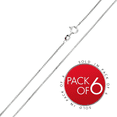 thumbnail image 1 of Rhodium Plated 925 Sterling Silver Greek Link Box 019 Chains 0.9mm Pack of 6 24" Jewelry Female, 1 of 5