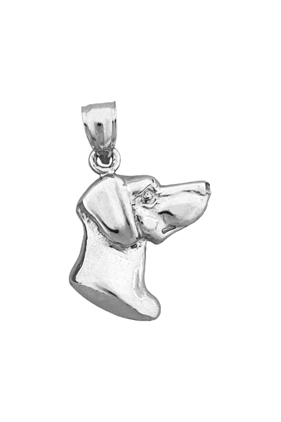 Rhodium Plated 925 Sterling Silver Labrador Retriever Side View Head Charm
