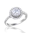 thumbnail image 1 of Rhodium Plated 925 Sterling Silver Micro Pave Round Ring Band Jewelry Female Male Unisex Size 9, 1 of 4