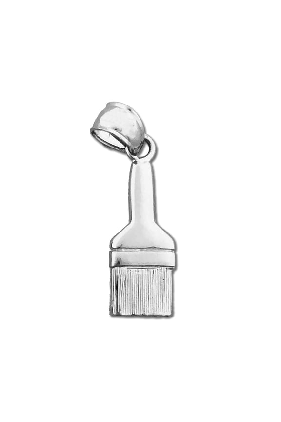 Rhodium Plated 925 Sterling Silver Paint Brush Charm